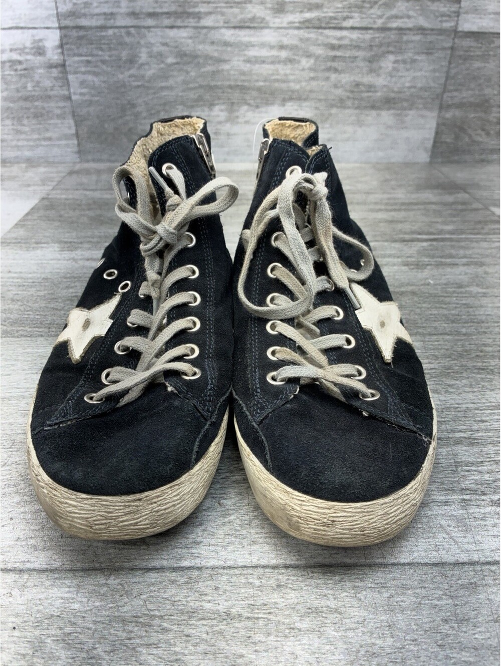 Golden Goose Francy Black Suede High Top Sneakers Size 39 READ